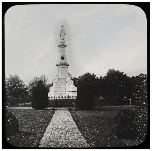 Civil War Magic Lantern Slide -- Showing the Gettysburg Soldiers' National Monument